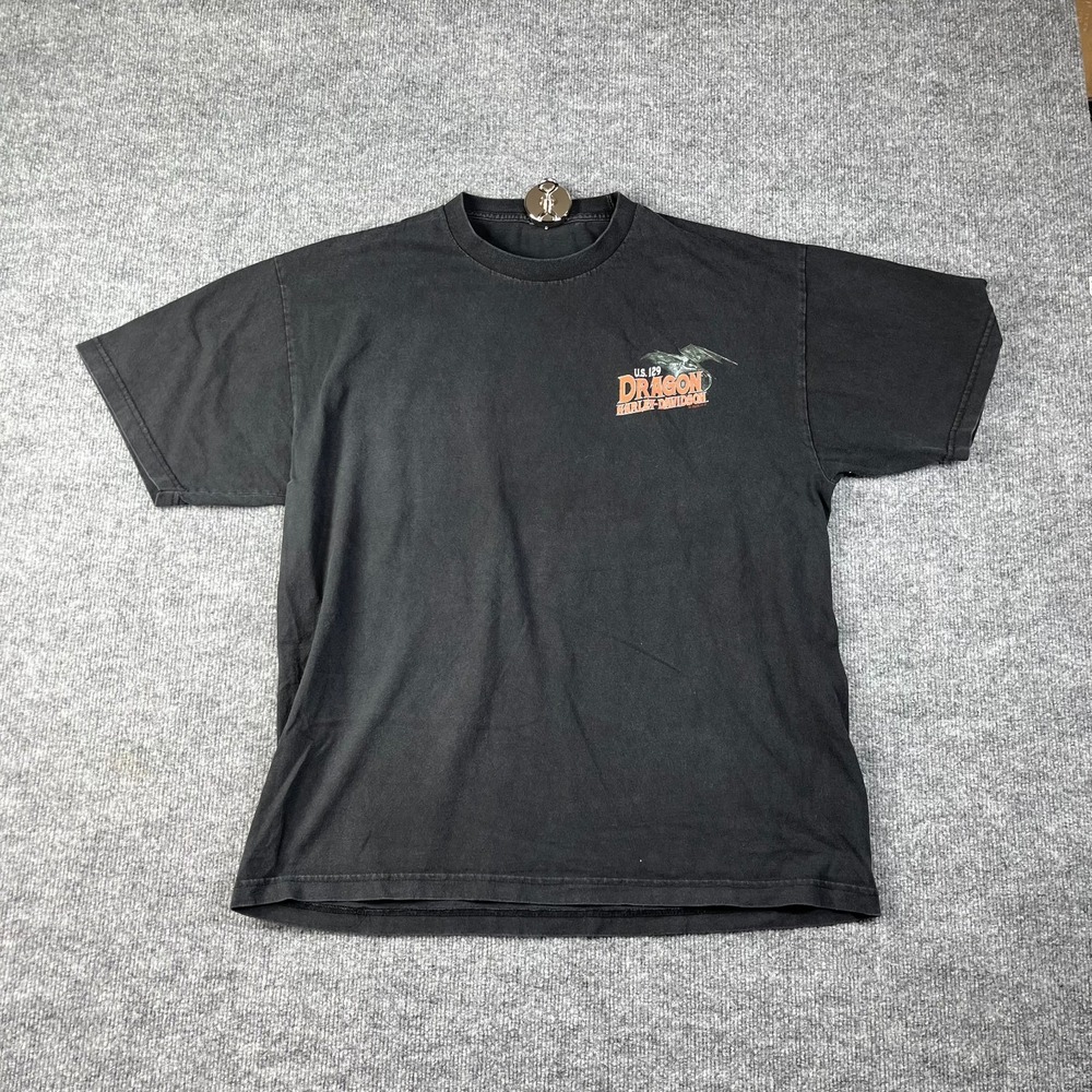 Harley Davidson T Shirt Men Black Dragon A Smoky Mountain Outpost Tallassee Race